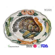 Promotional Hand Painted Turkey Platter